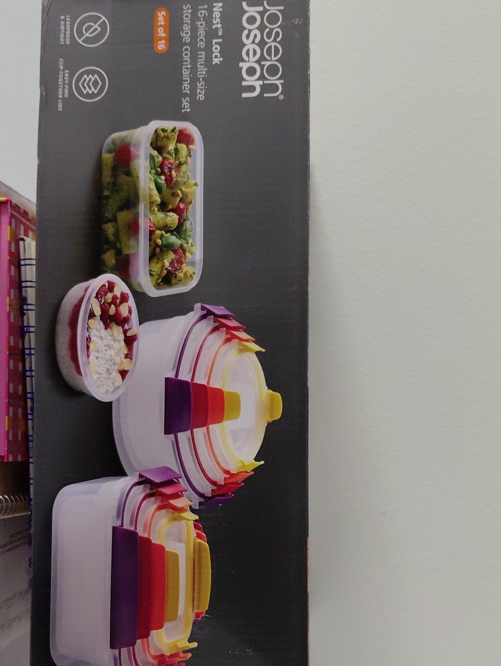 Joseph Joseph Multi-Color Nesting Food Storage Container Set -16 Pieces